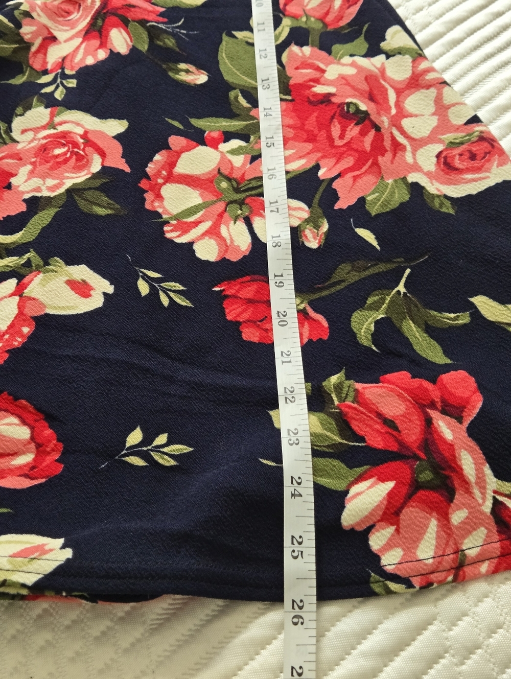 Doublju Navy Tank Dress with Red Floral Print - Picture 2 of 2